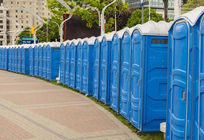 a fleet of portable restrooms for outdoor sporting events and athletic tournaments in Brooklyn Center